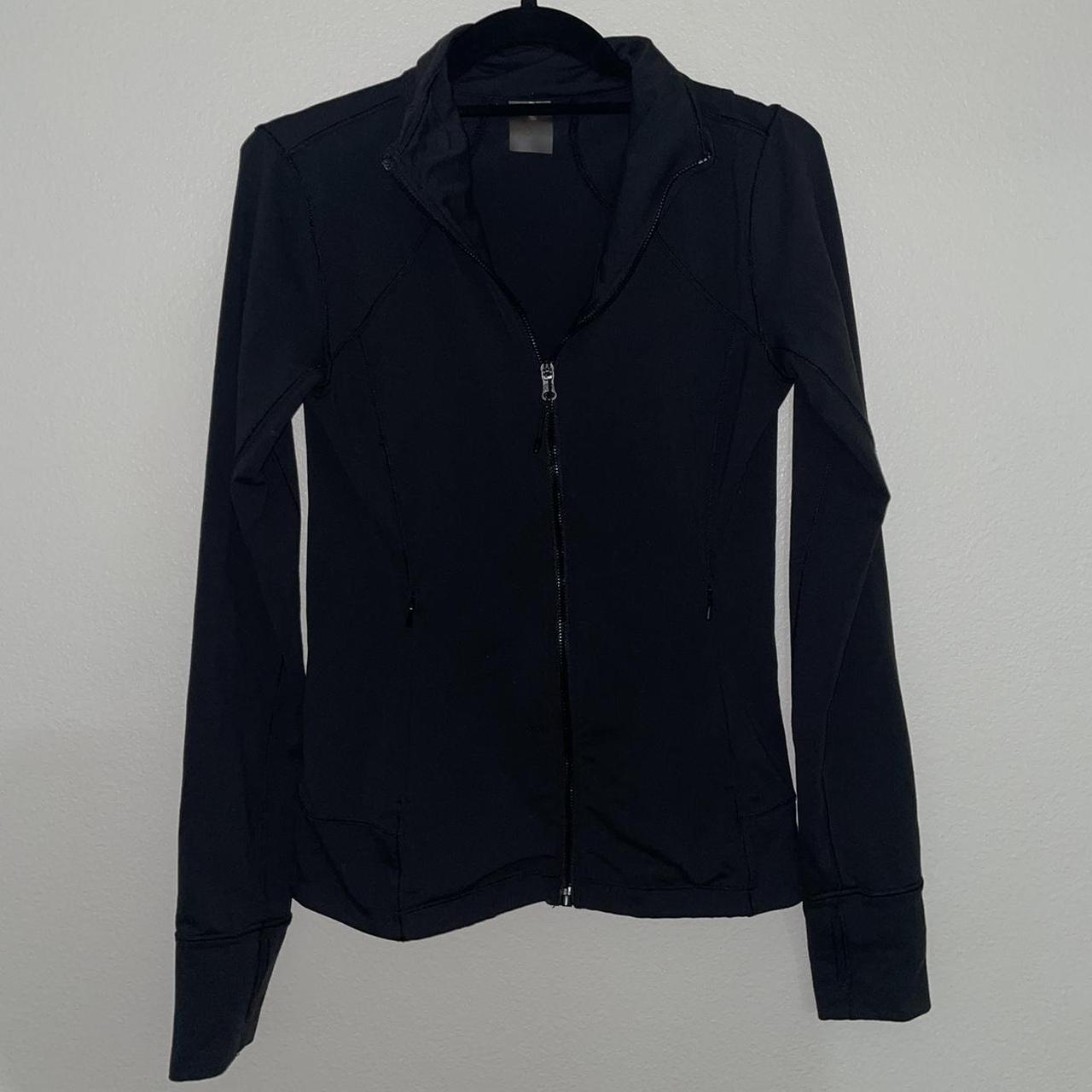 calia black zip up jacket size small super stretchy... Depop