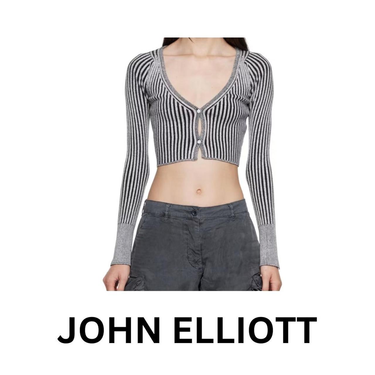 JOHN ELLIOTT worn once Gray Cropped Cardigan Size M Depop