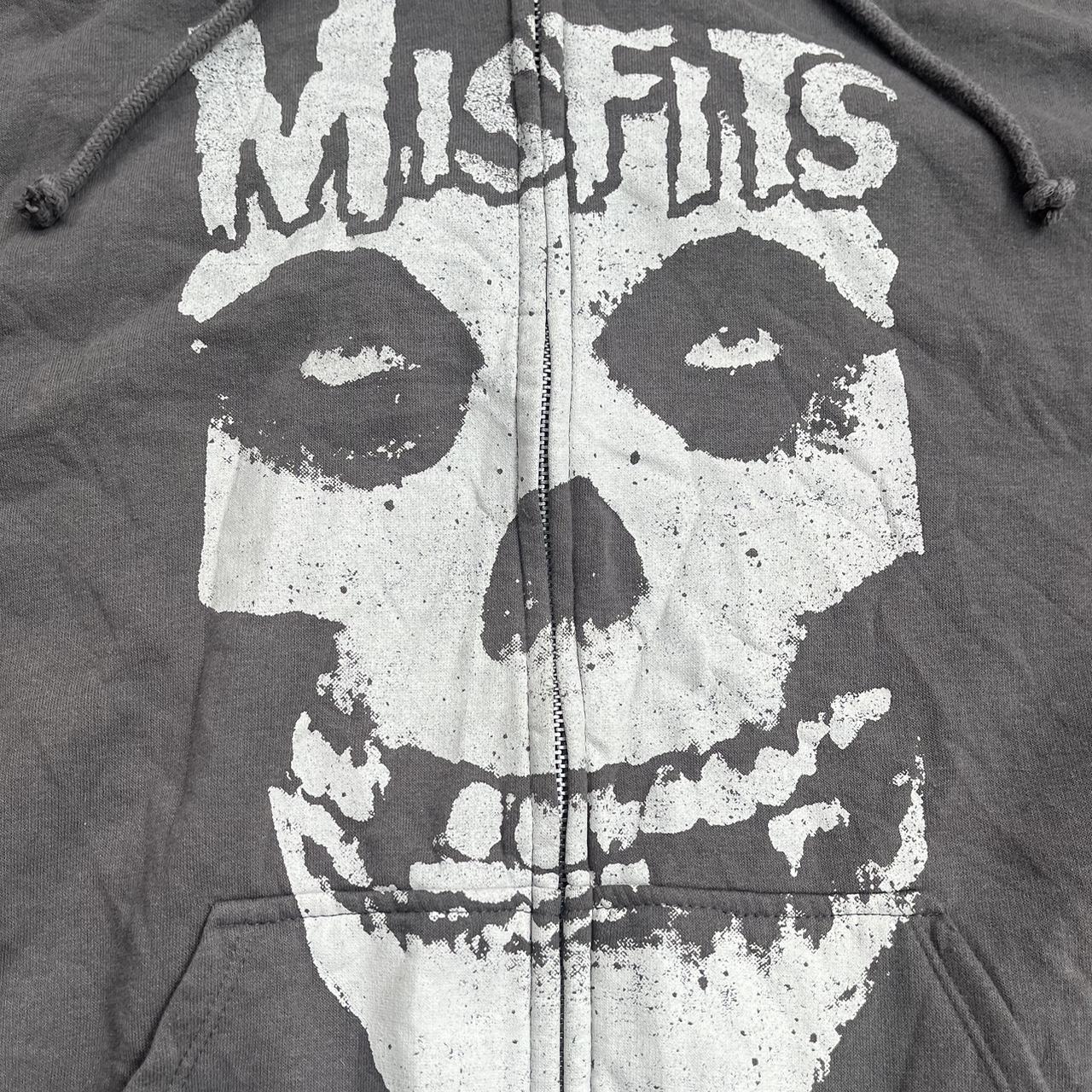 Misfits logo Zip Up hoodie size M Graphic y2k style... - Depop