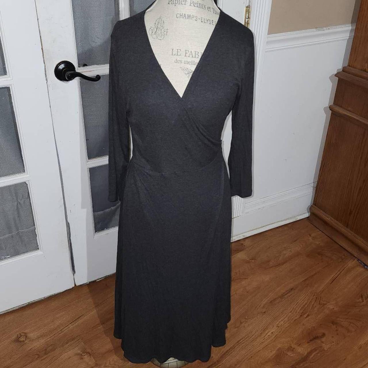 NWT J Jill Womens Dark Charcoal Wrap Dress Medium - Depop