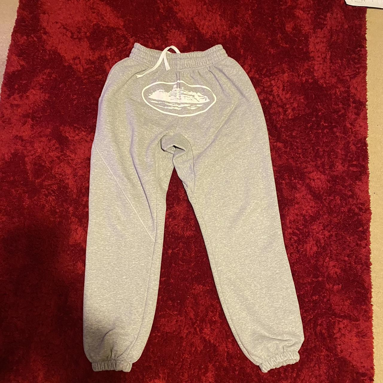 grey corteiz joggers size M perfect condition worn... - Depop