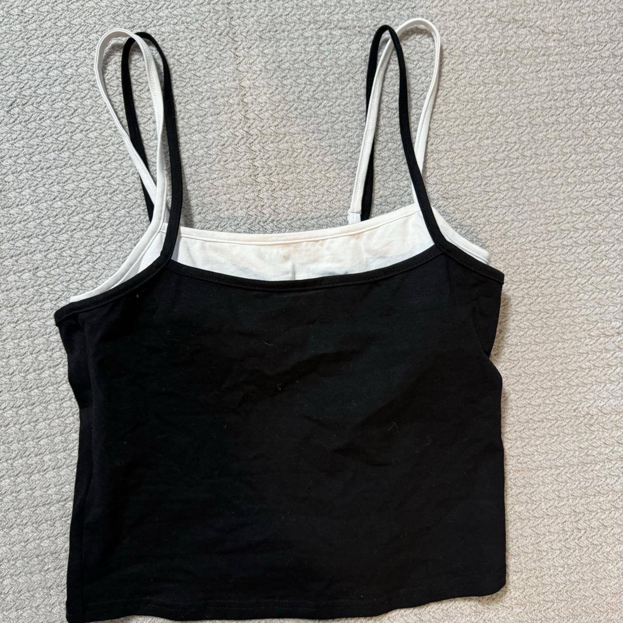 edikted double layer tank top with built in bra - Depop