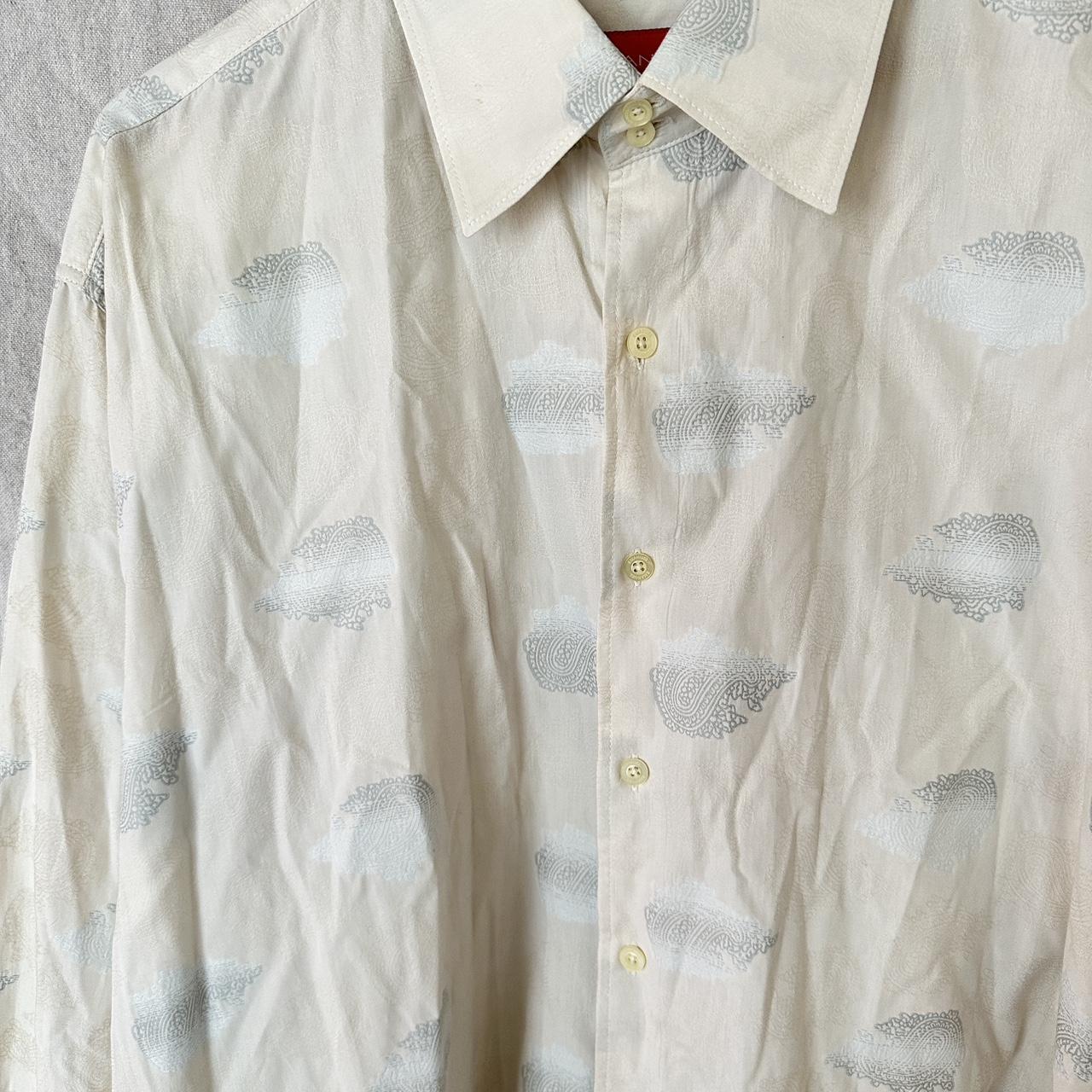 Emanuel Ungaro Men's White and Grey Blouse