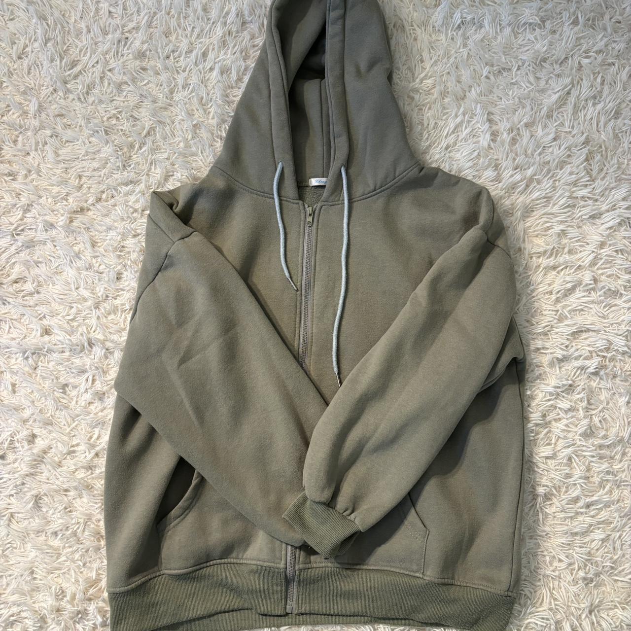 olive green zip up hoodie! i don’t remember where i... - Depop