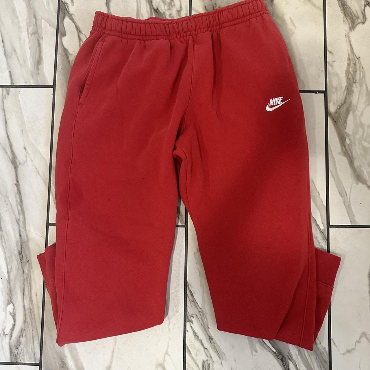 xl red nike sweatpants, they weren’t worn a lot and... - Depop
