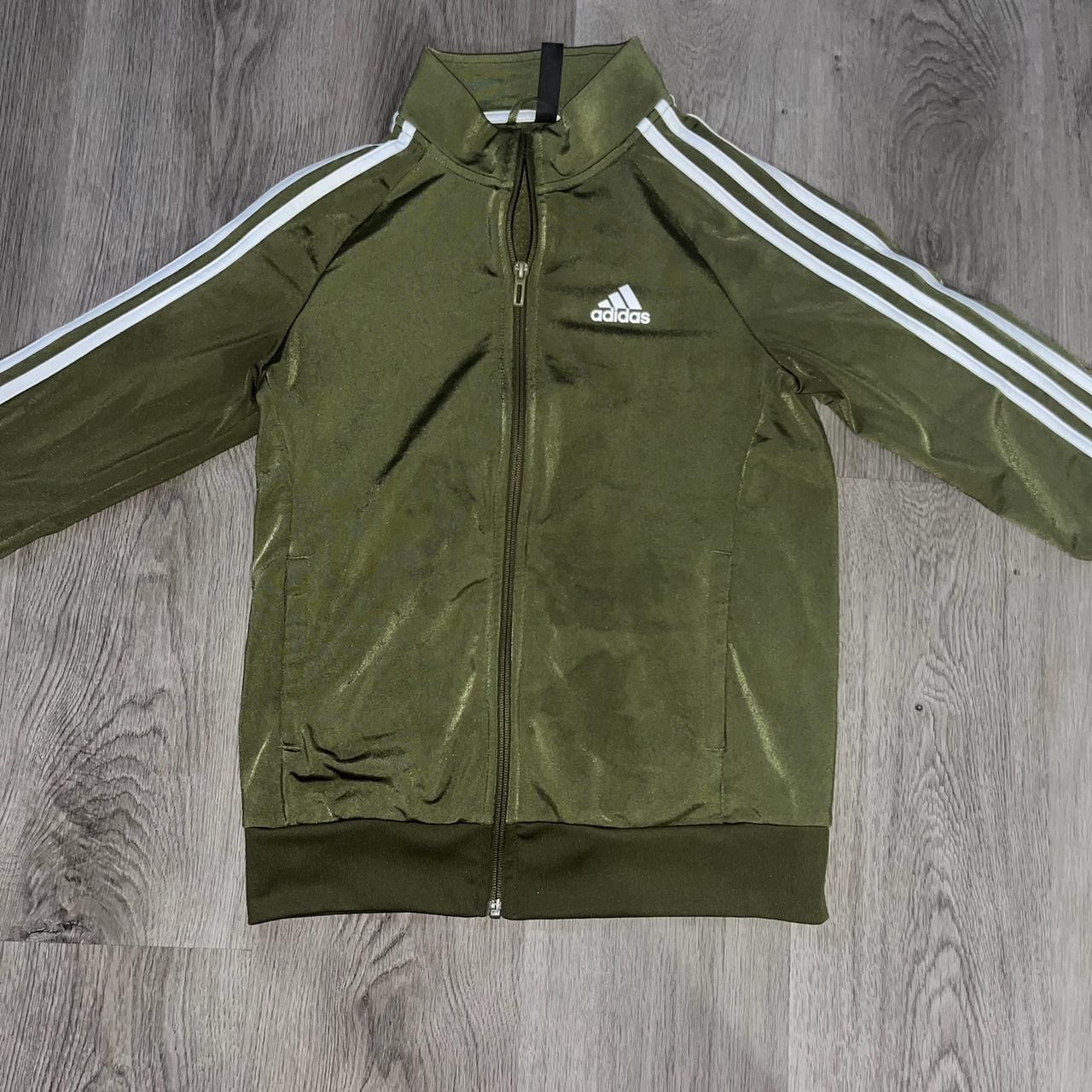 small adidas green track top. I loveee this top it... - Depop