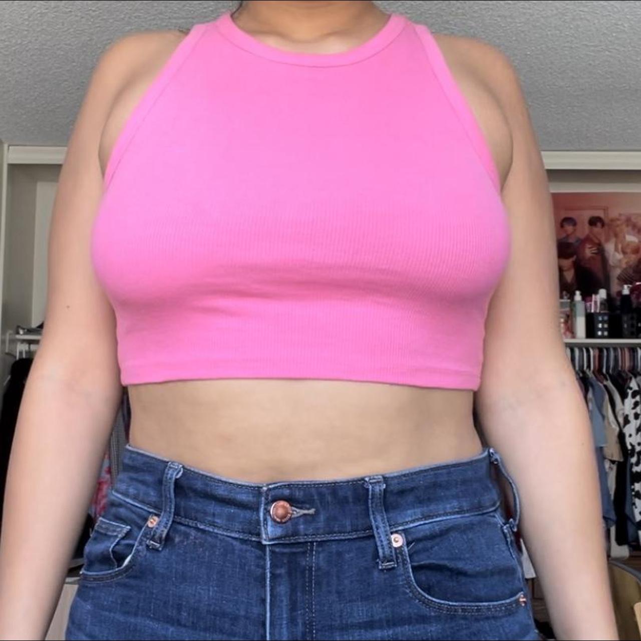 Zara Women's Pink Vest Depop