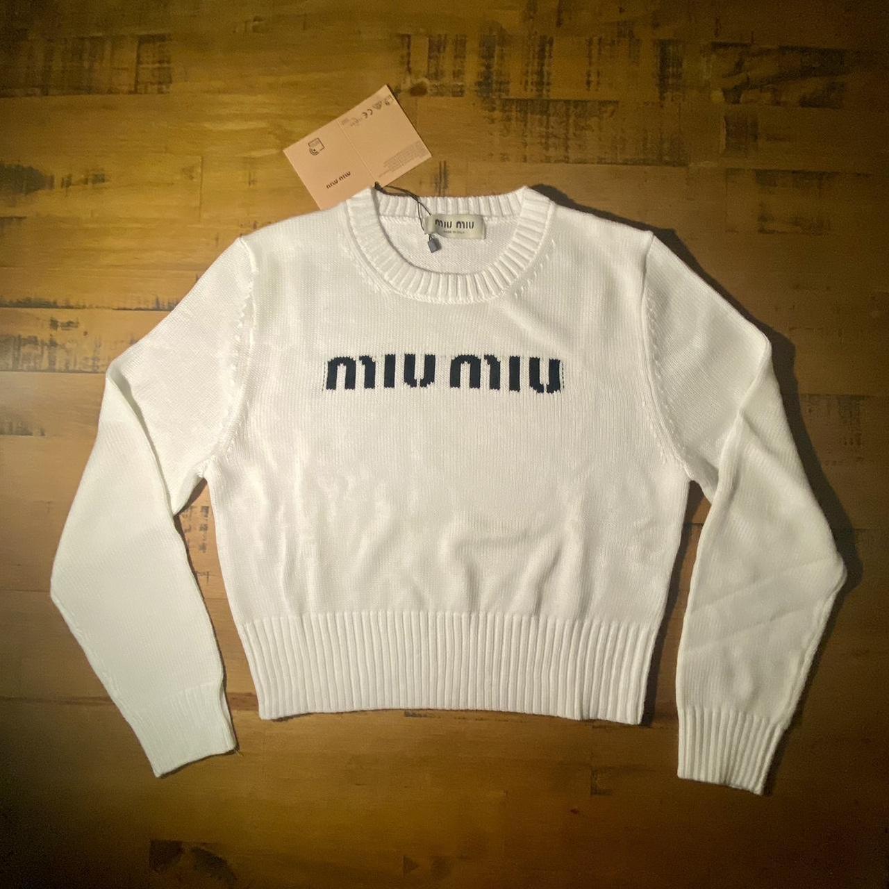 Miu Miu Women's Sweater - White - S – MIU MIU cro… - image 1