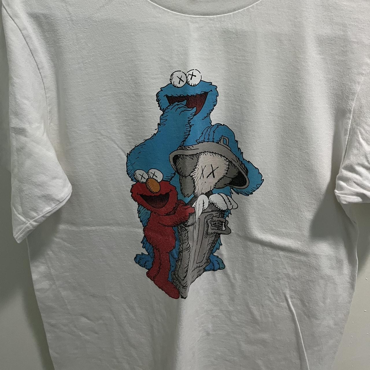 Kaws x Uniqlo x Sesame Street Cookie Monster Tee White