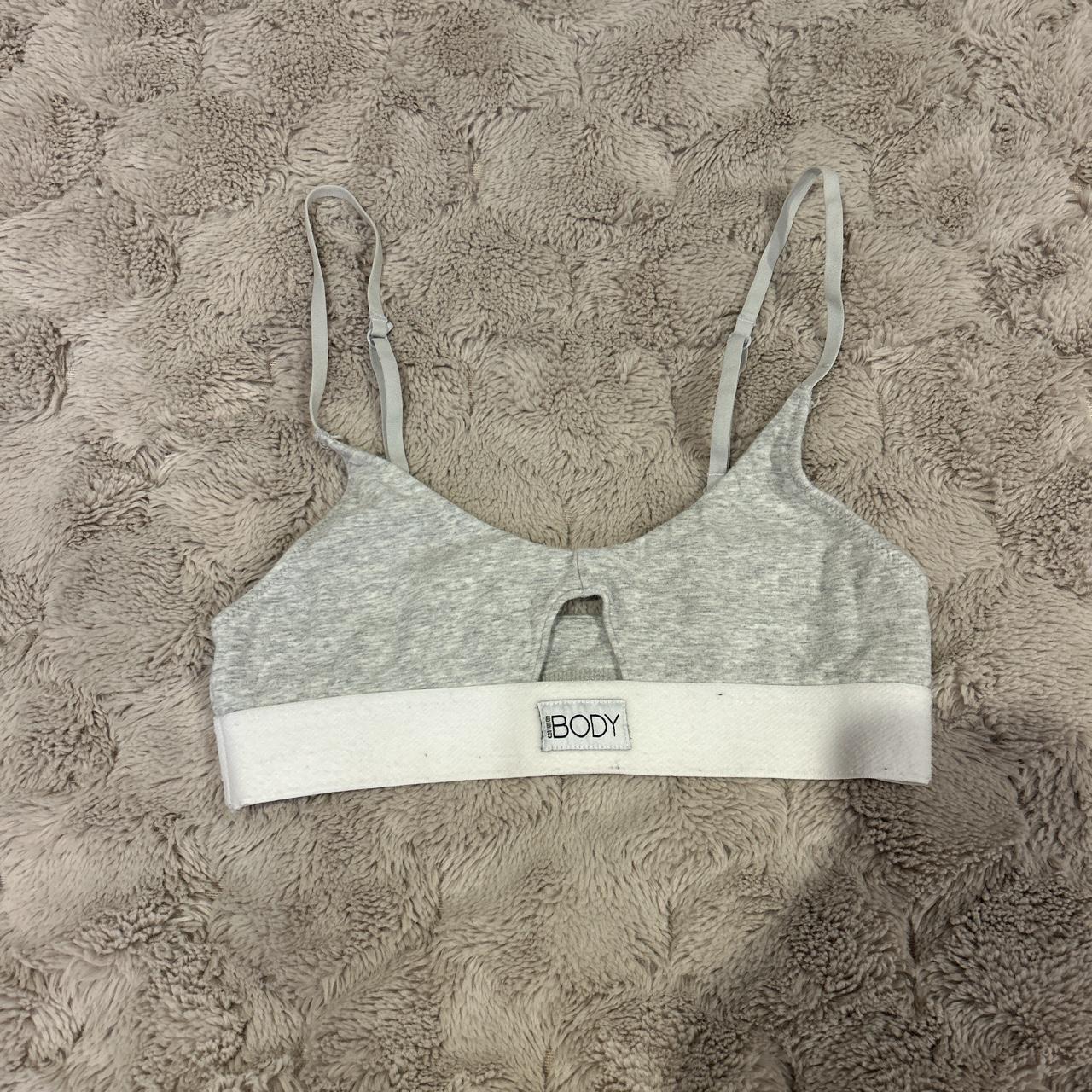 Cotton on body bralette gray and white adjustable - Depop