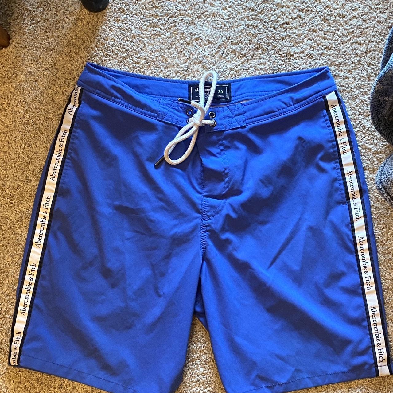 Abercrombie Blue Mens Bathing Suit, Size 30! In... - Depop