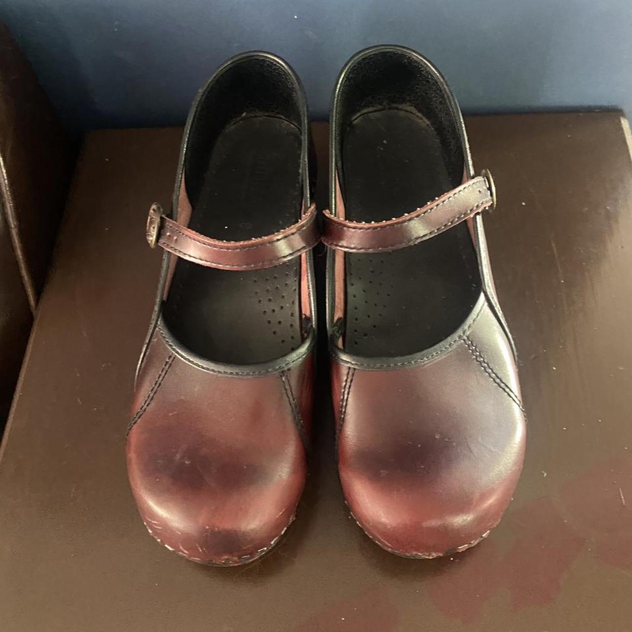 Sanita Danish Mary Jane Clogs maroon - Depop