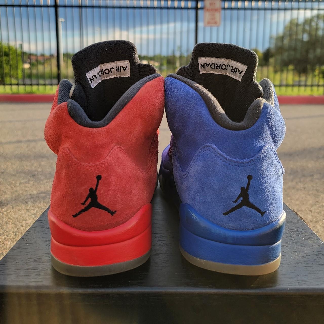 Air Jordan 5 Blue and Red Suede