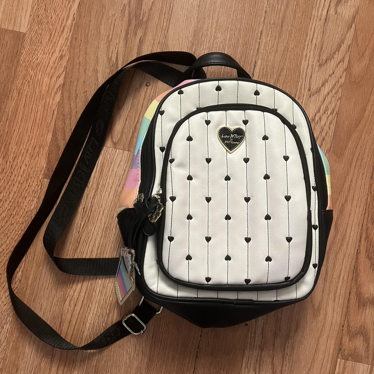 Luv Betsy Johnson backpack with off white background. Depop