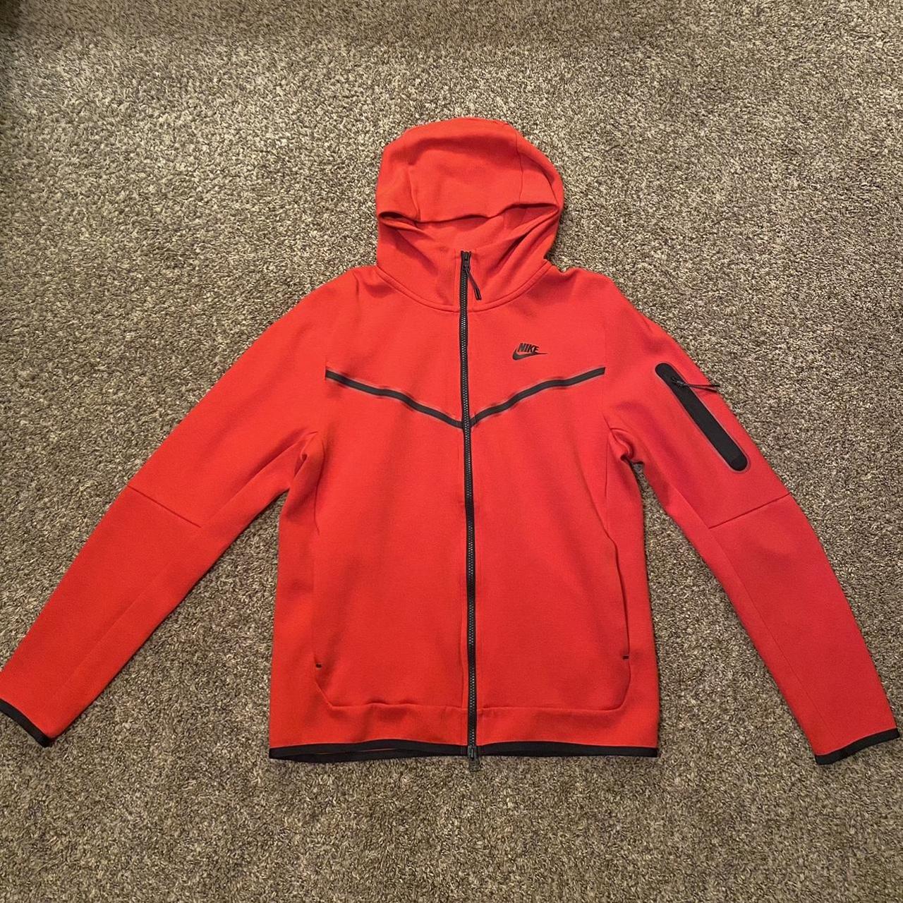 nike tech fleece (red) like new $80 size... - Depop