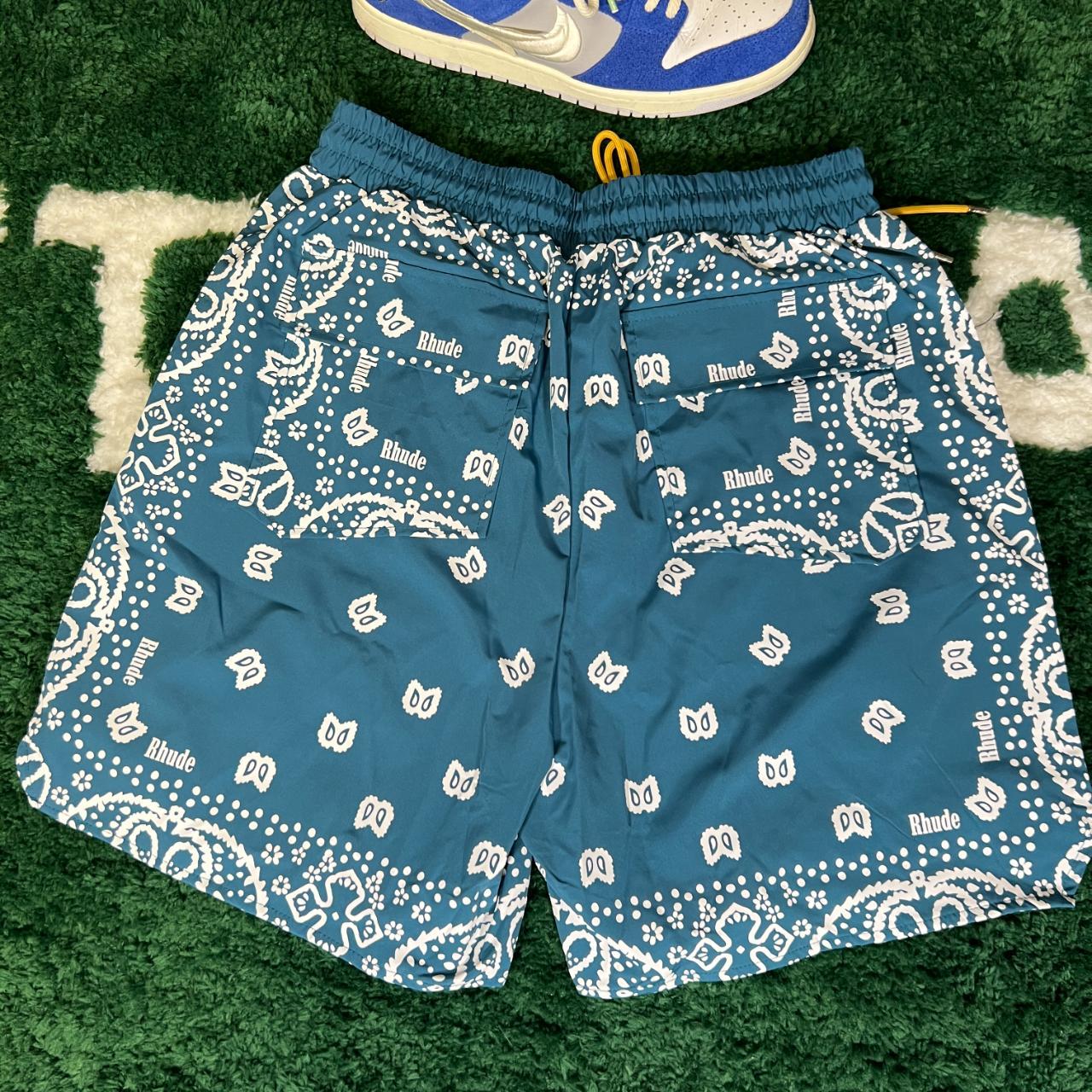 Rhude Sport Shorts Blue Paisley Brand New with | Depop