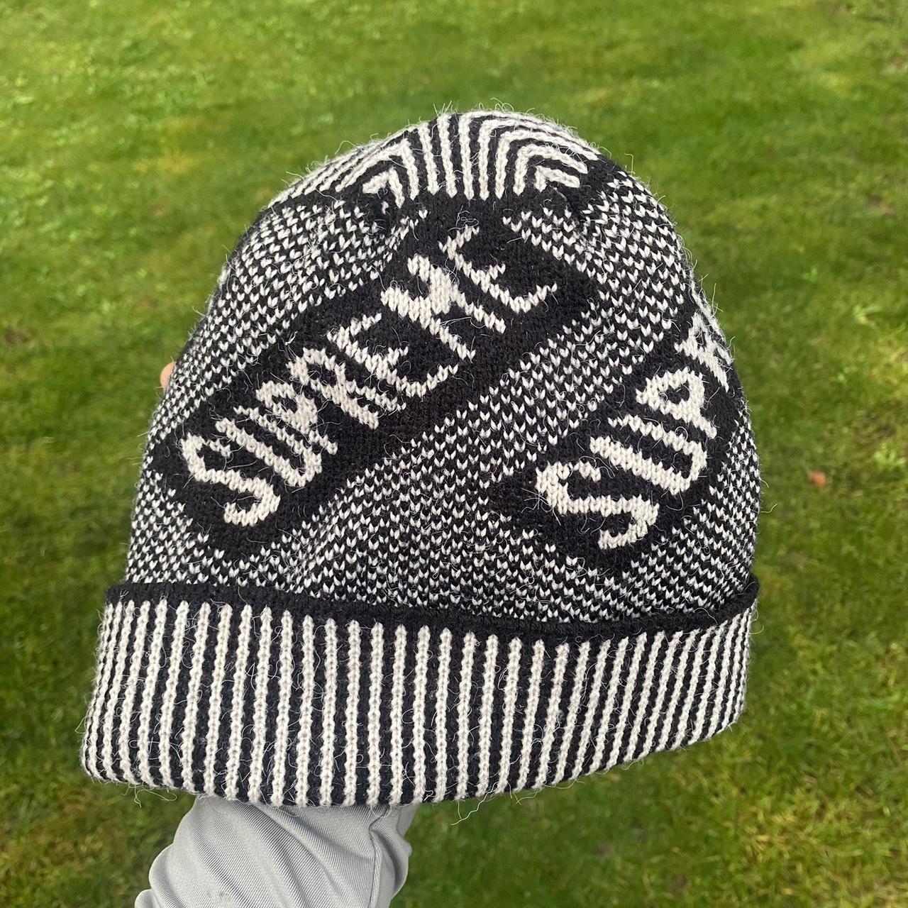 Supreme Overdyed Beanie Hat White Blue Navy Brand - Depop