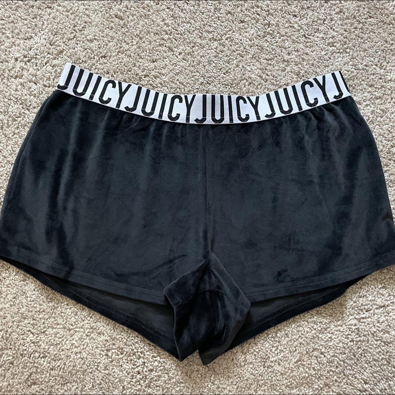 Juicy Couture Lounge Shorts Black soft velvet... - Depop