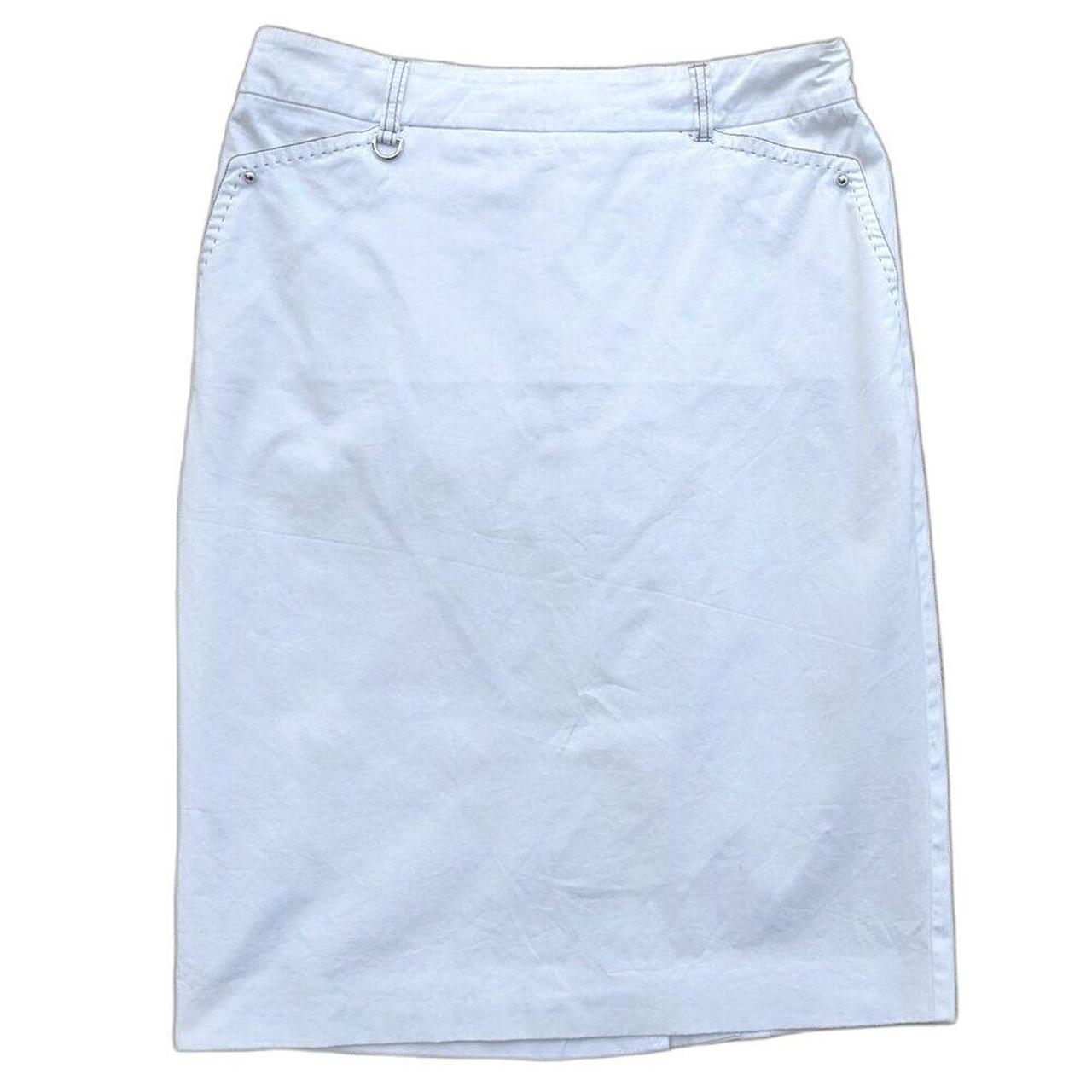 Max Mara Women's Mini Skirt - White/Silver - 4 – Sleek chic, & western-tastic skirt by Italian …