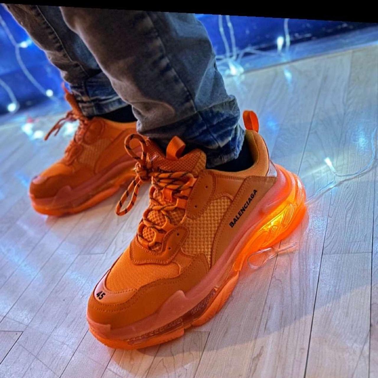 Depop Balenciaga Trainers Womens Orange Sock Sneakers Balenciaga