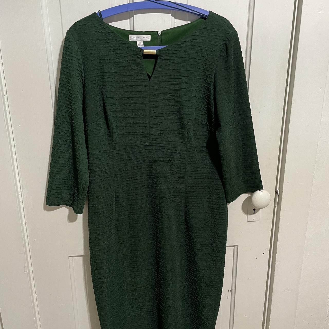Green dress Size: 14 Brand: London times Sleeves... - Depop