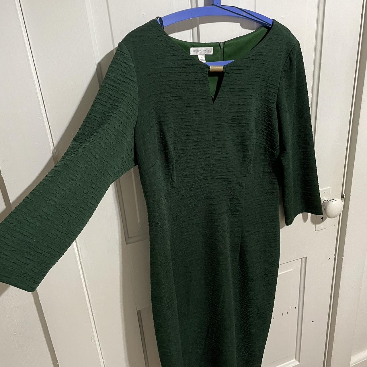 Green dress Size: 14 Brand: London times Sleeves... - Depop