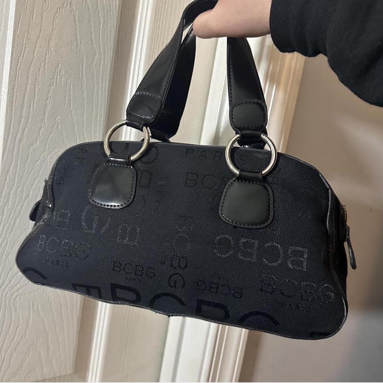 Black and silver Y2K BCBG handbag with silver. Depop