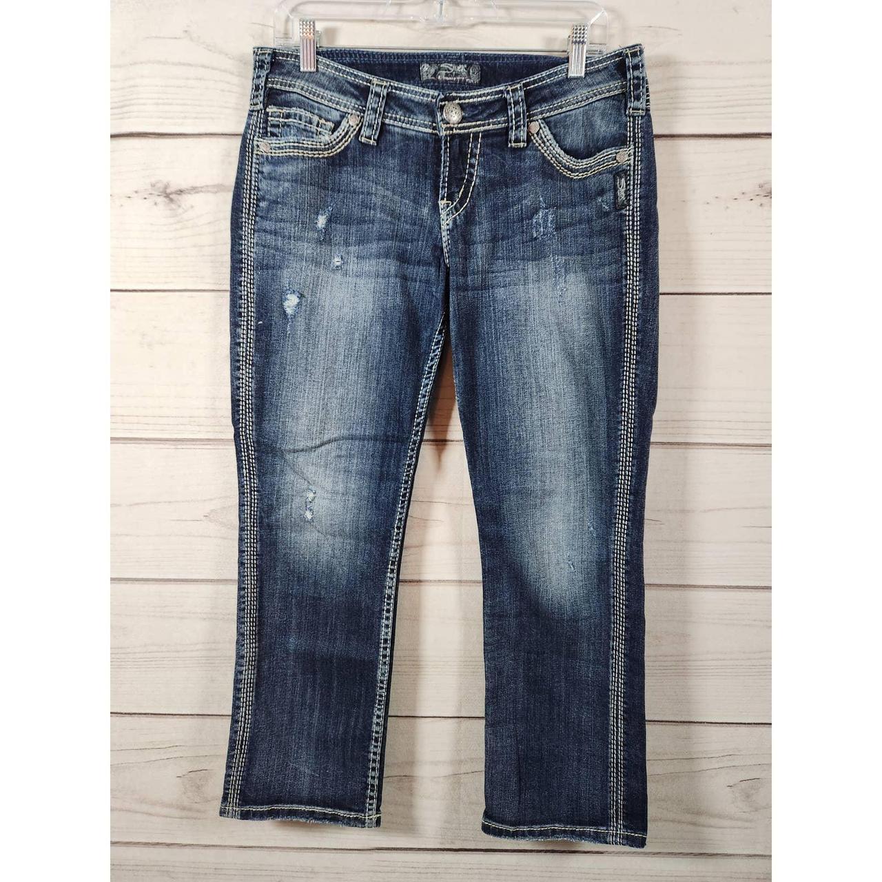 Silver store twisted jeans