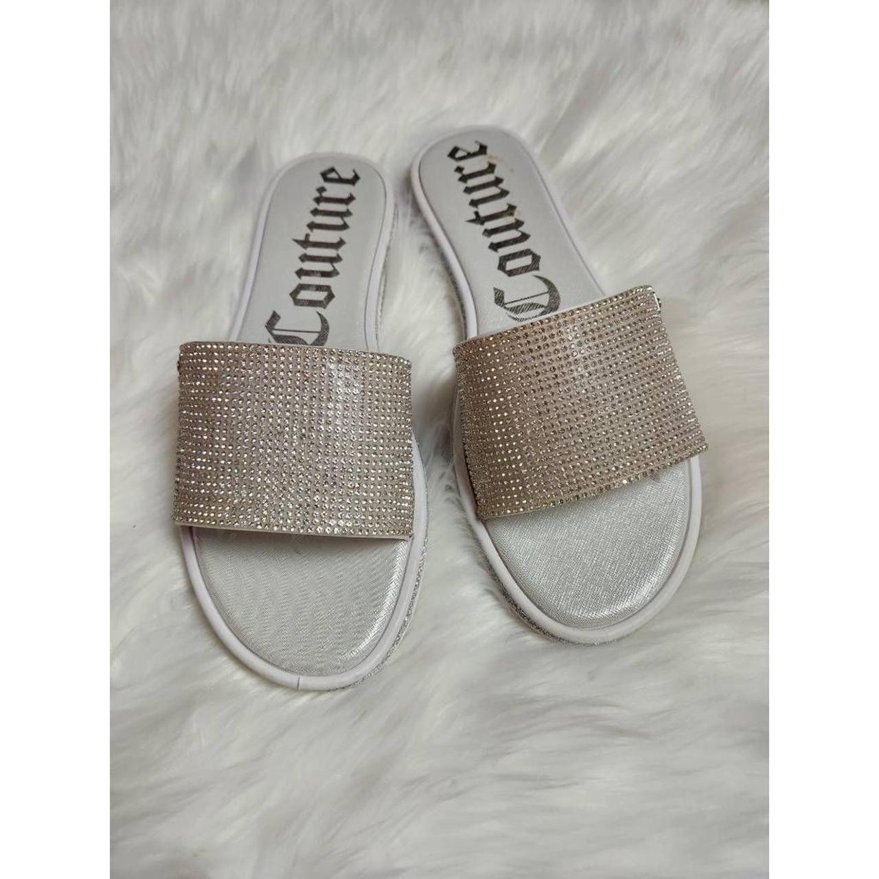 Juicy Couture Womens Yummy Slides Sandals Silver Depop