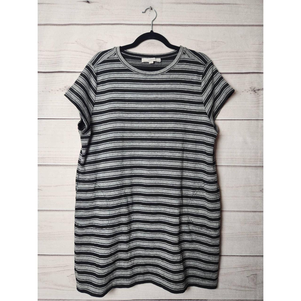 Loft black and white best sale striped dress