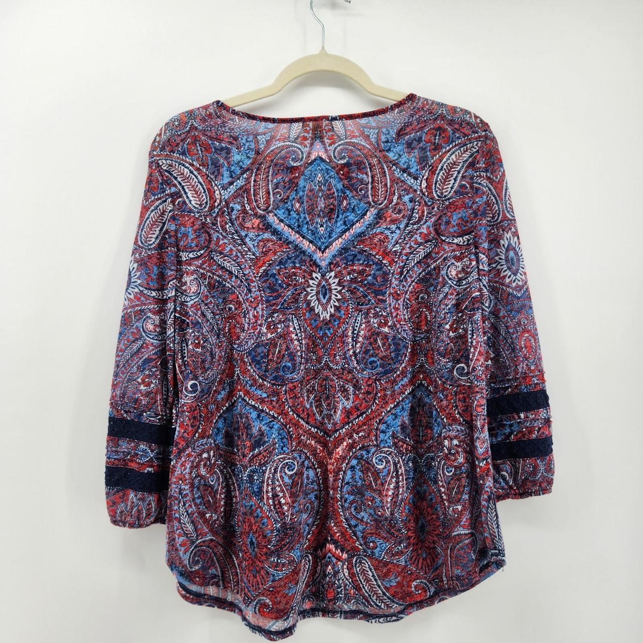 Ruby Rd. Women's Blouse - Red/Blue - M – Ruby Rd.… - image 2