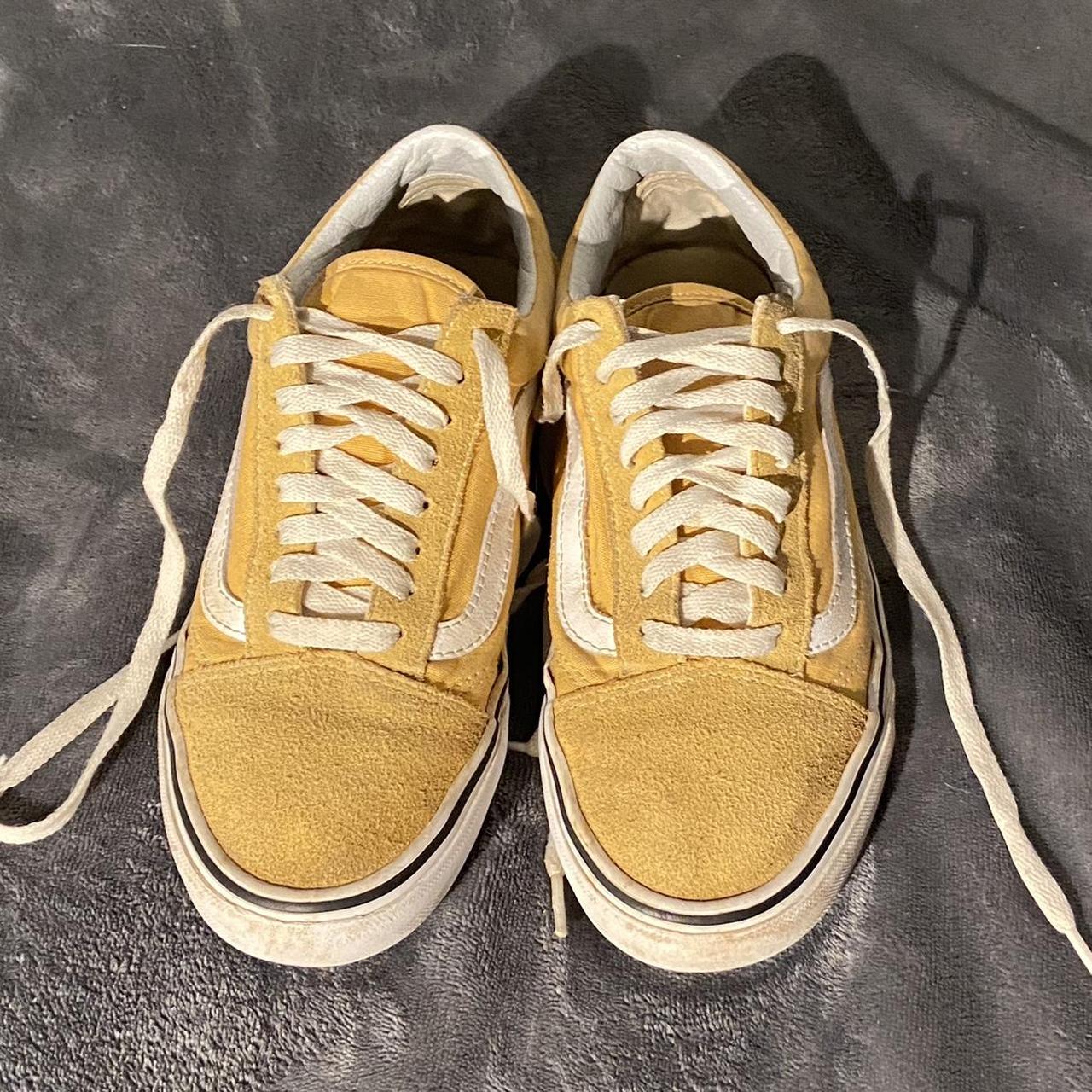 Yellow Old Skool Vans, Only worn a few times. Size... - Depop