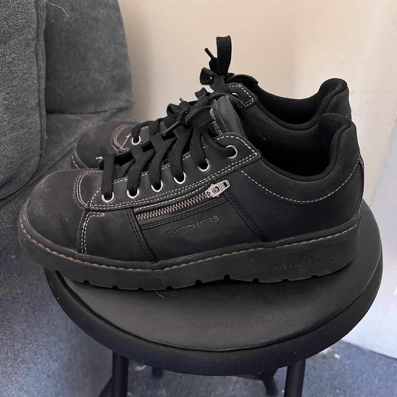 Black platform-sketchers - Depop