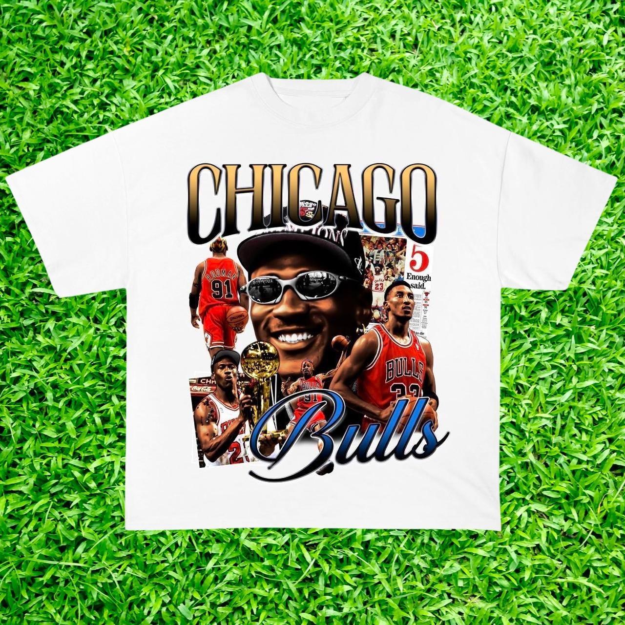 Chicago Bulls Jersey Tee Adult Small White - Depop