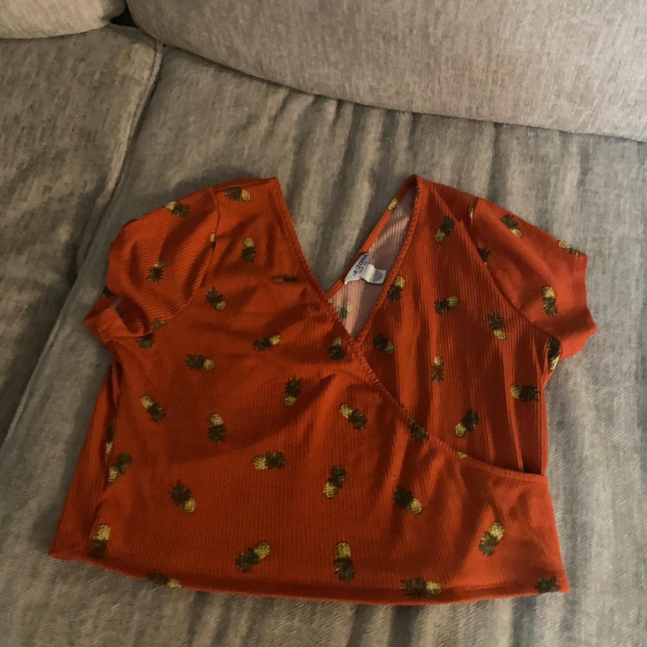 JCPenney Women's Red and Yellow Croptop Depop