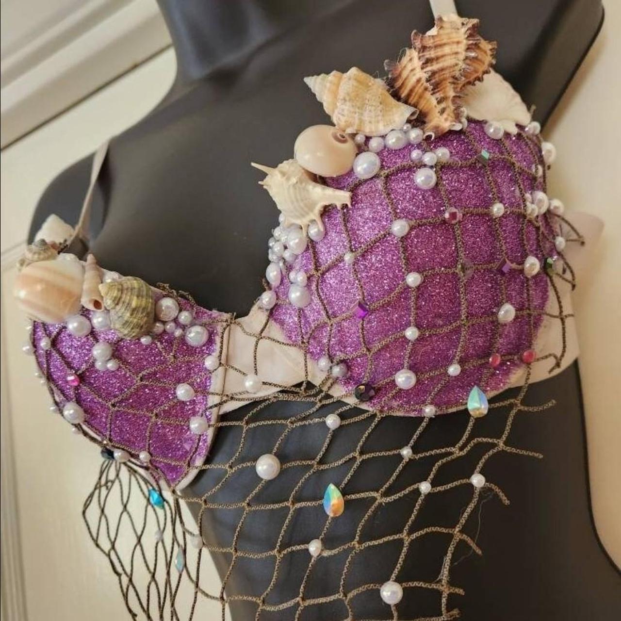 Purple Mermaid Seashell Bra  Purple mermaid, Seashell bra, Mermaid bra