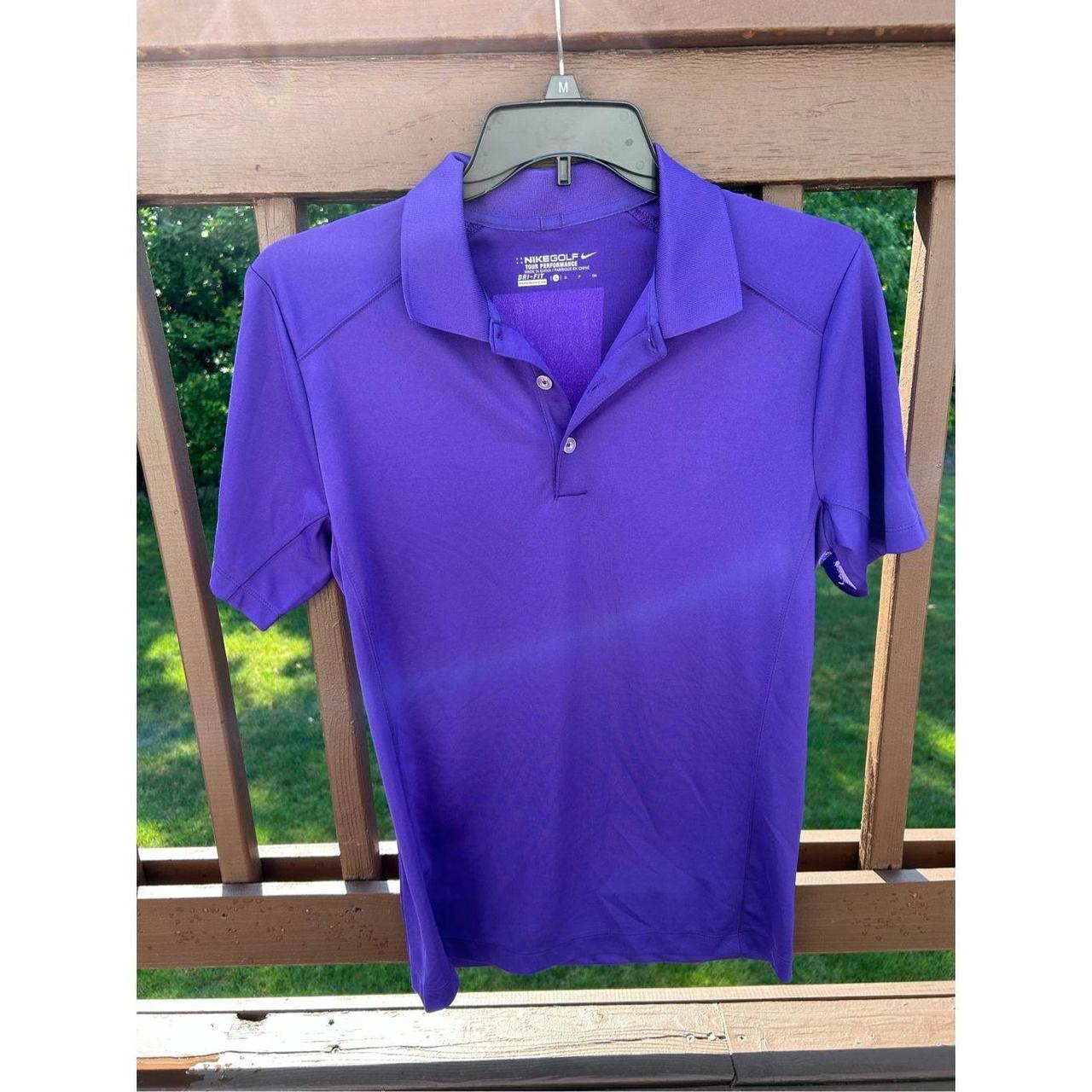 Nike Golf Dri-Fit Polo, Size Large  Purple polo shirts, Nike polo shirts, Dri  fit