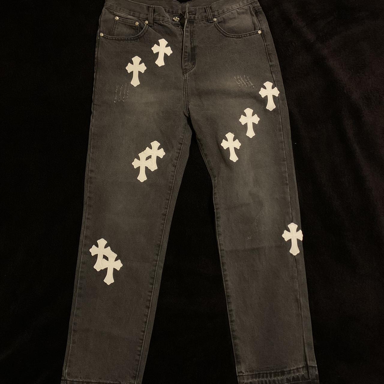 Men's Size 29-30 brand new Chrome Hearts denim - Depop