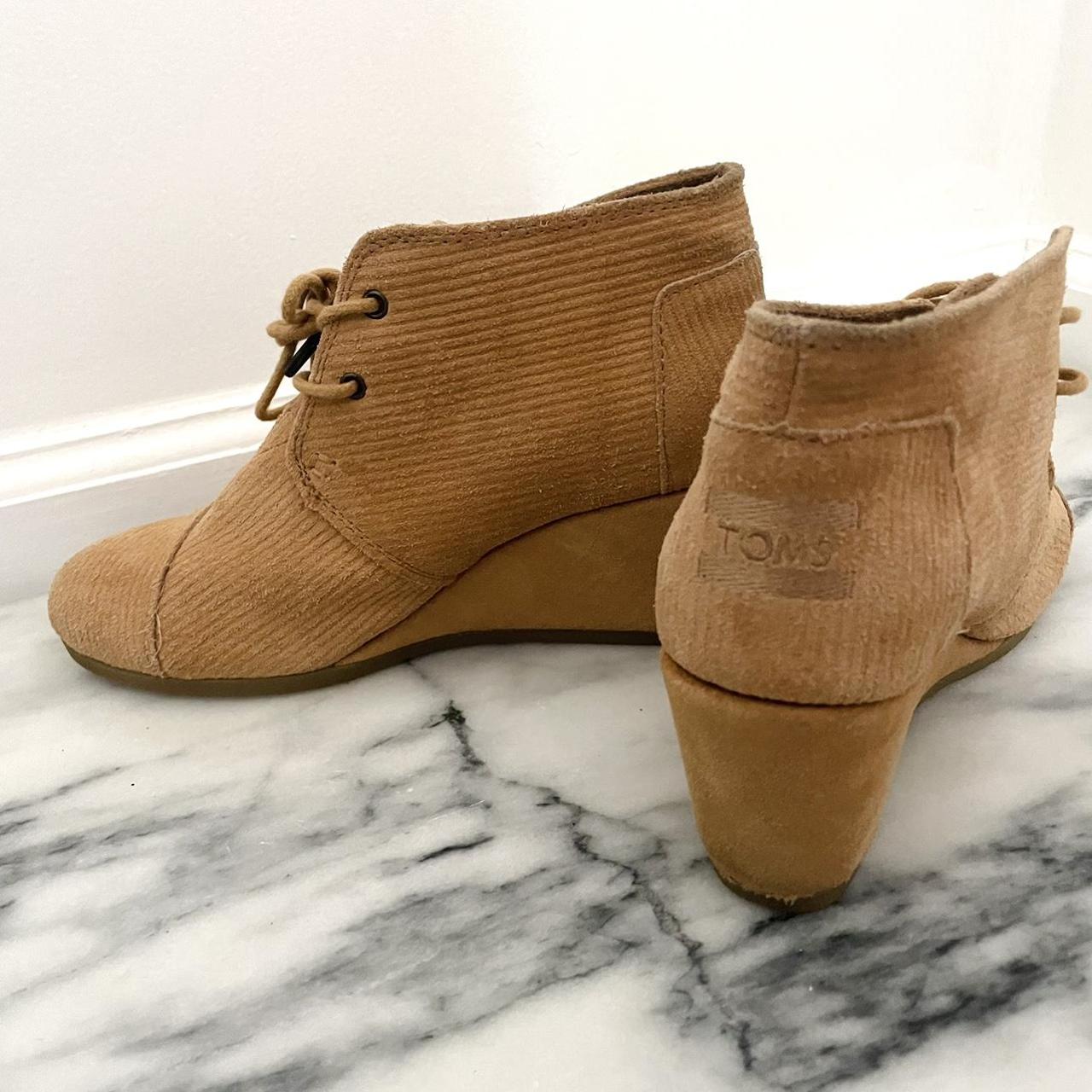 toms desert suede wedge bootie