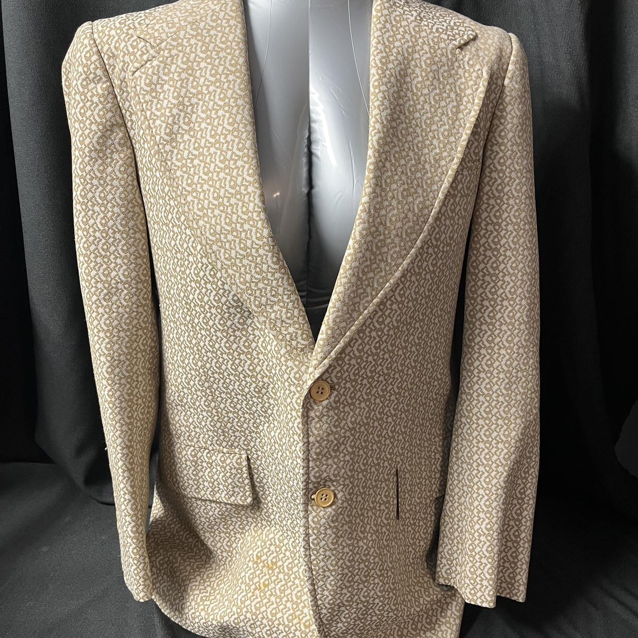 Vintage cream & tan blazer, Brand - La Santa Maria...