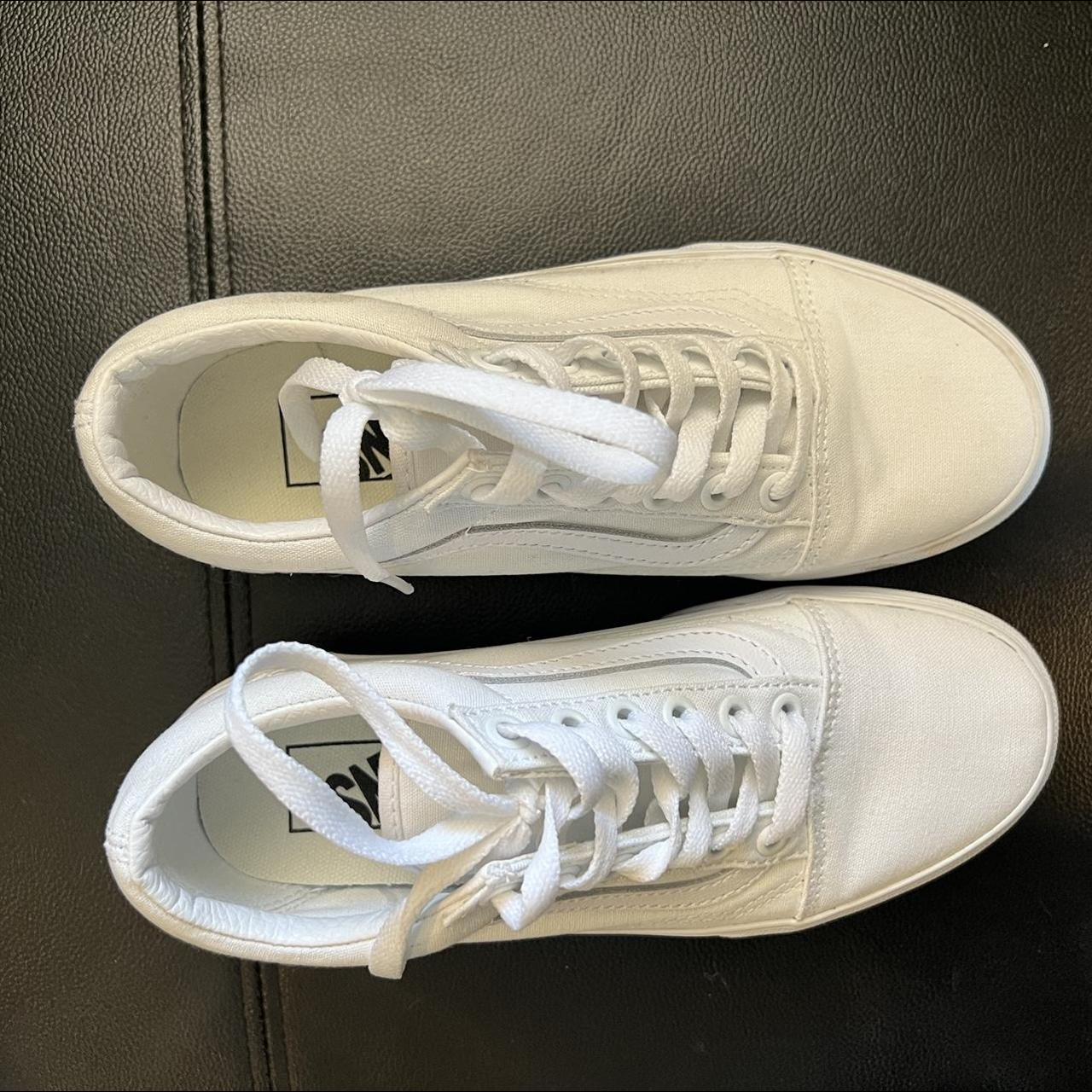 All White Platform Vans - Brand: Vans Size: 5.5... - Depop