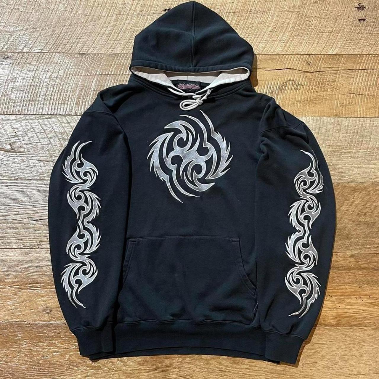 Y2K grunge sapphire lounge tribal hoodie Beautifully | Depop