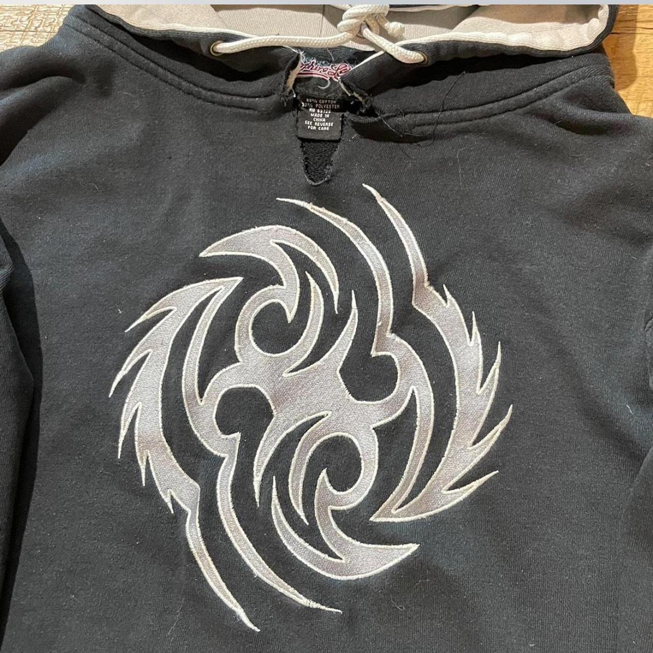 00s Sapphire Lounge tribal bone hoodie Y2K grunge sapphire lounge