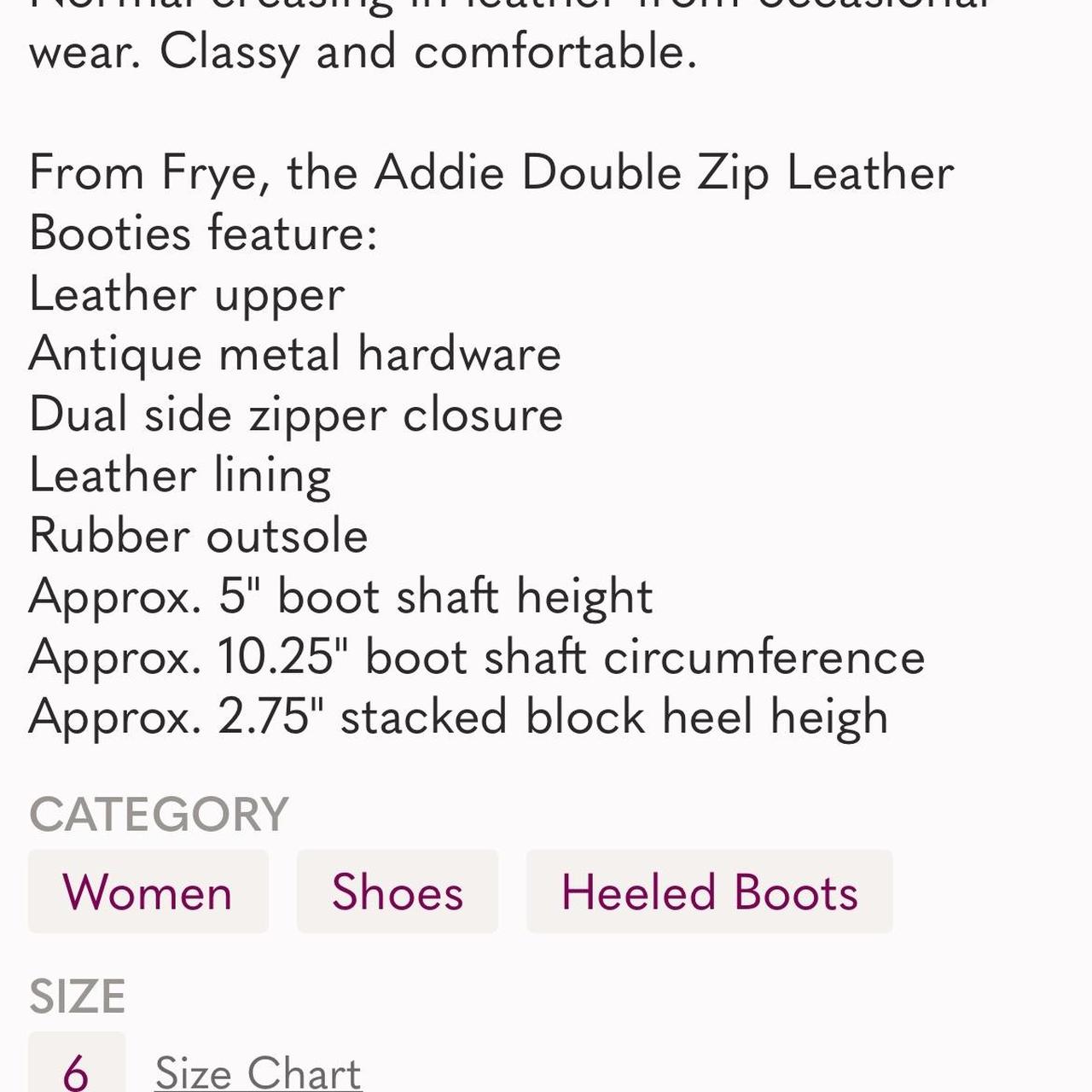 Frye boots fashion sizing chart