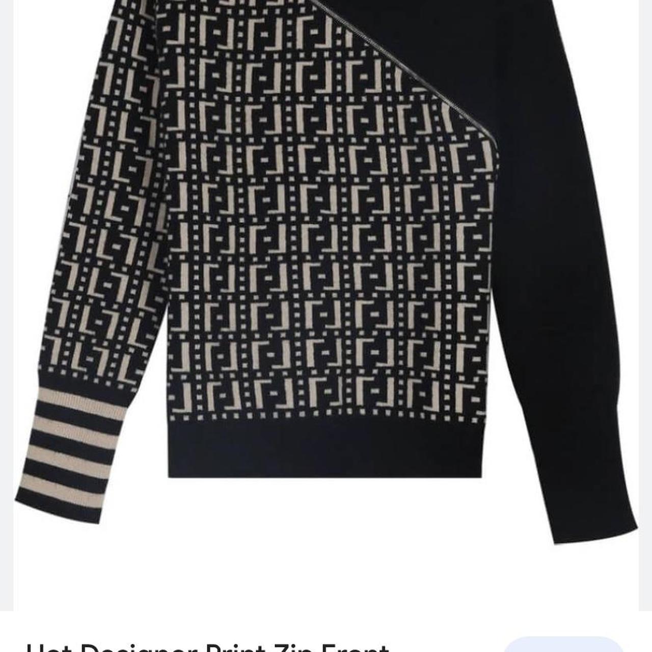 Beautiful asymmetrical, black and white sweater - Depop