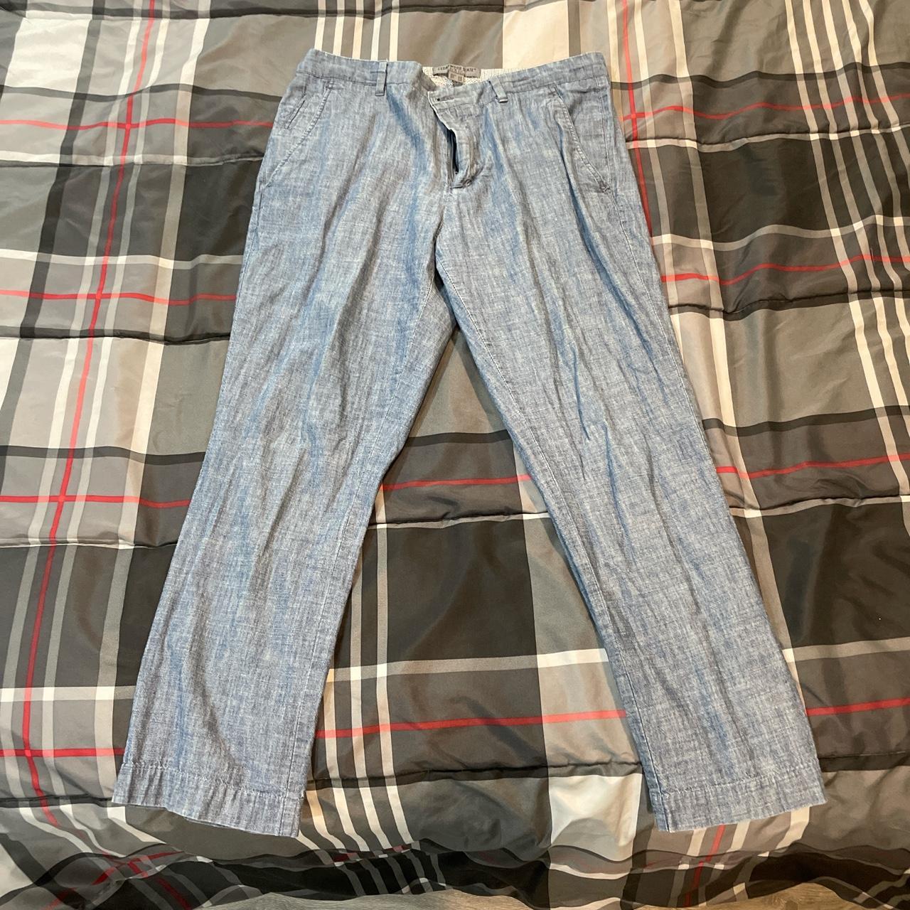 Primark Cedarwood State light blue cotton pants 32R”... - Depop