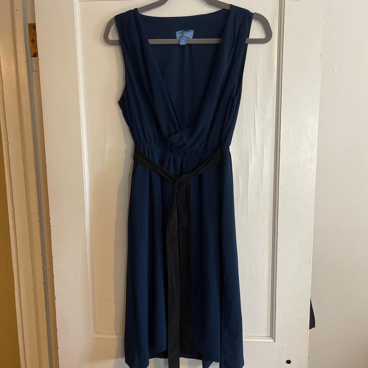 Simply Vera Vera Wang Women's Blue and Black Dress | Depop