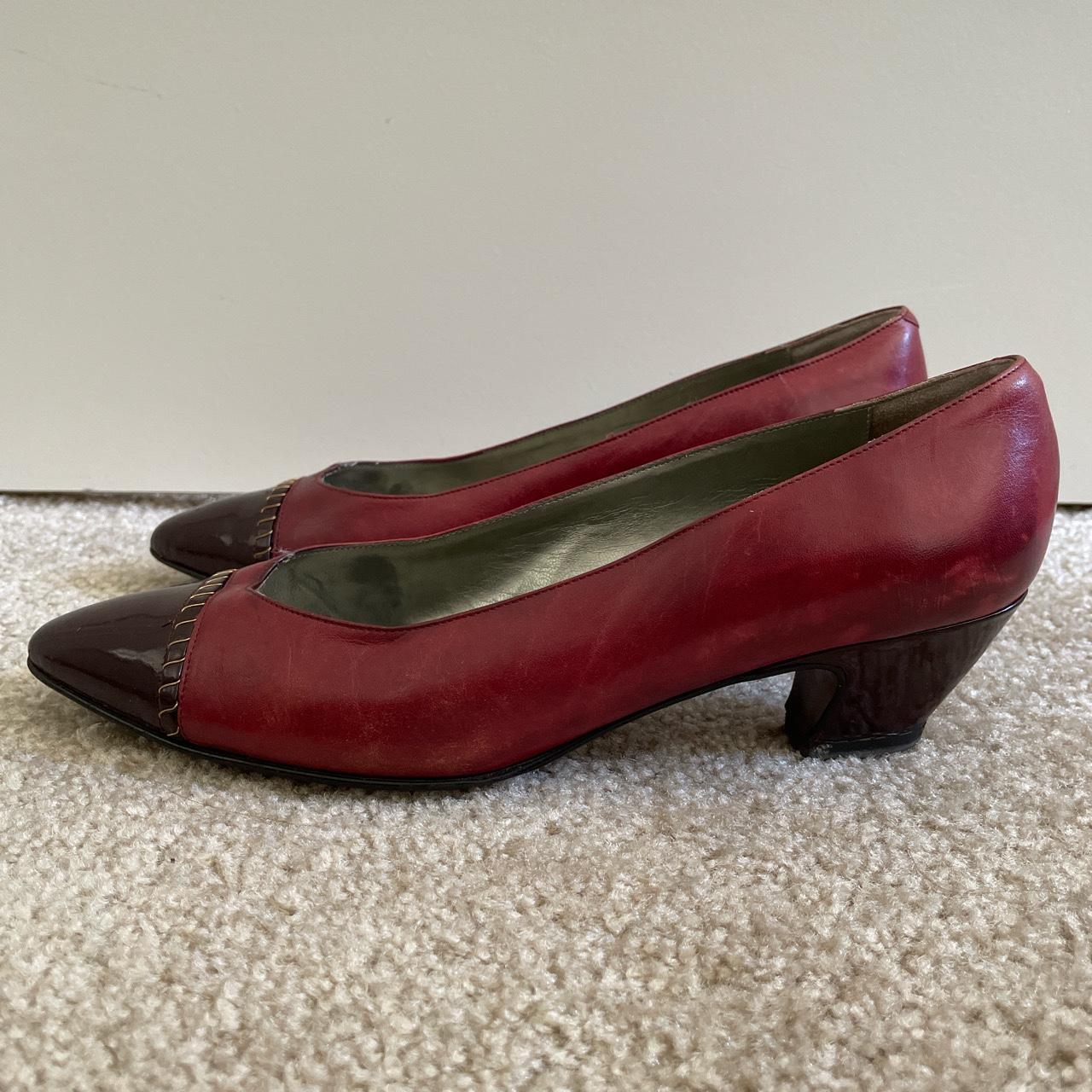 Burgundy mid outlet heels