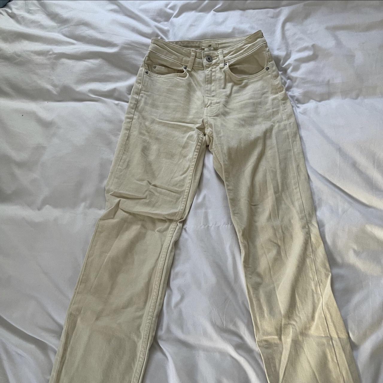 H&M cream ankle pants Fits great on waist but a... Depop