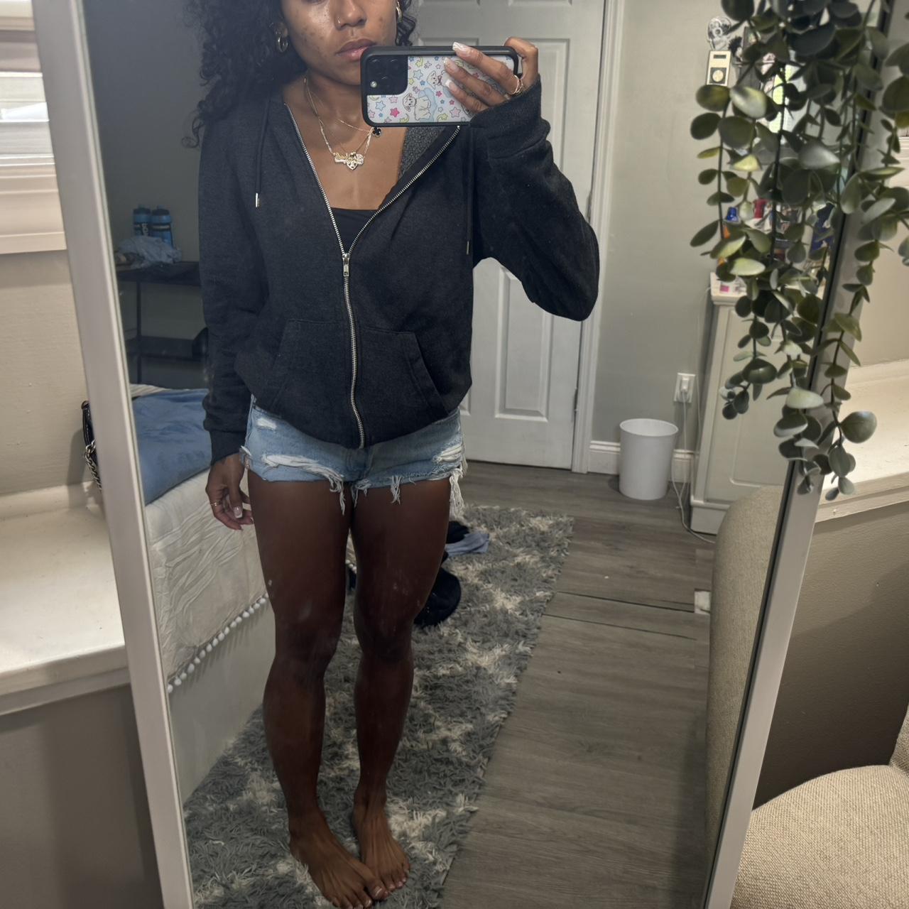 Primark dark heather gray zip up hoodie Depop